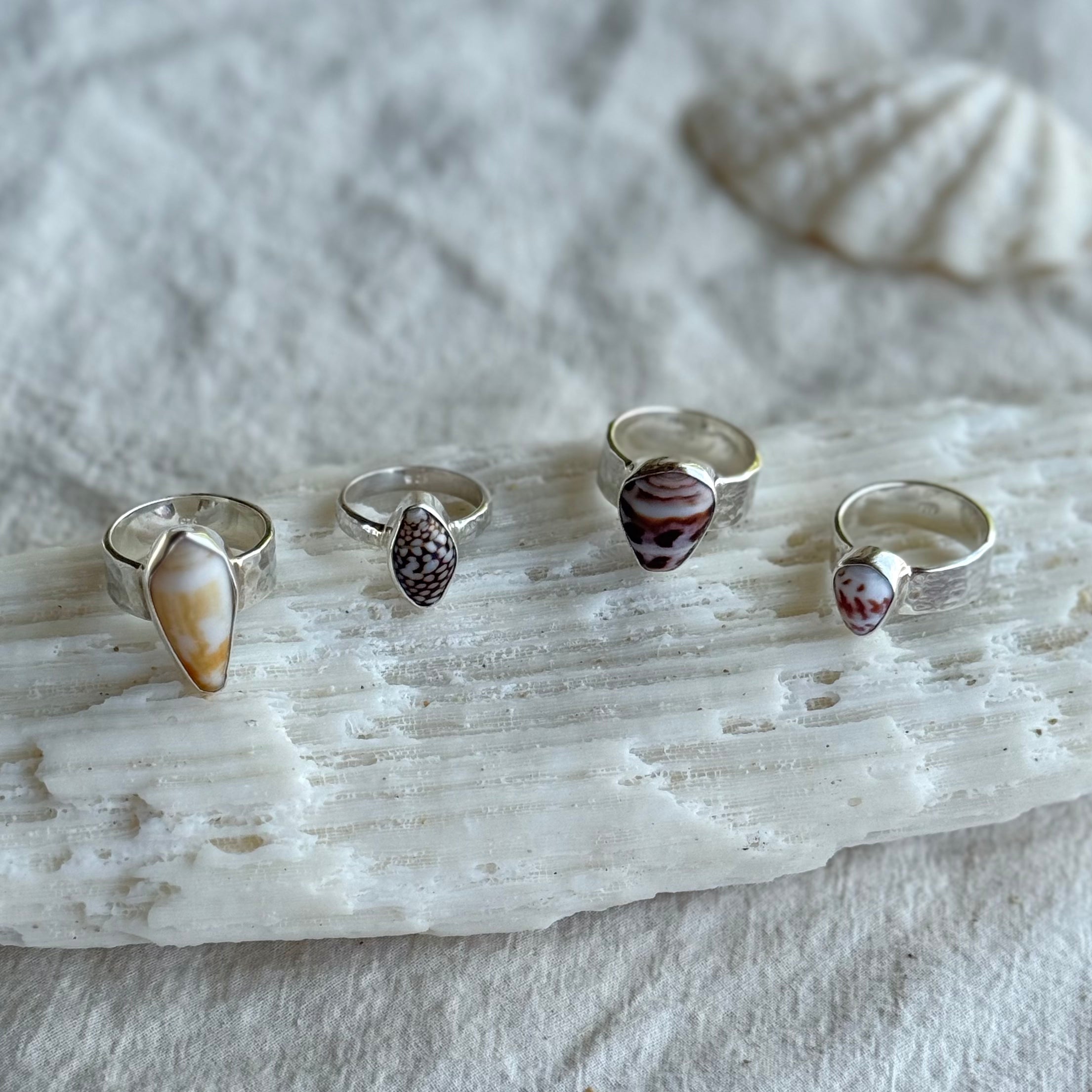 Blue Bali Shell Shells of Bali Rings – Gypsea Treasures