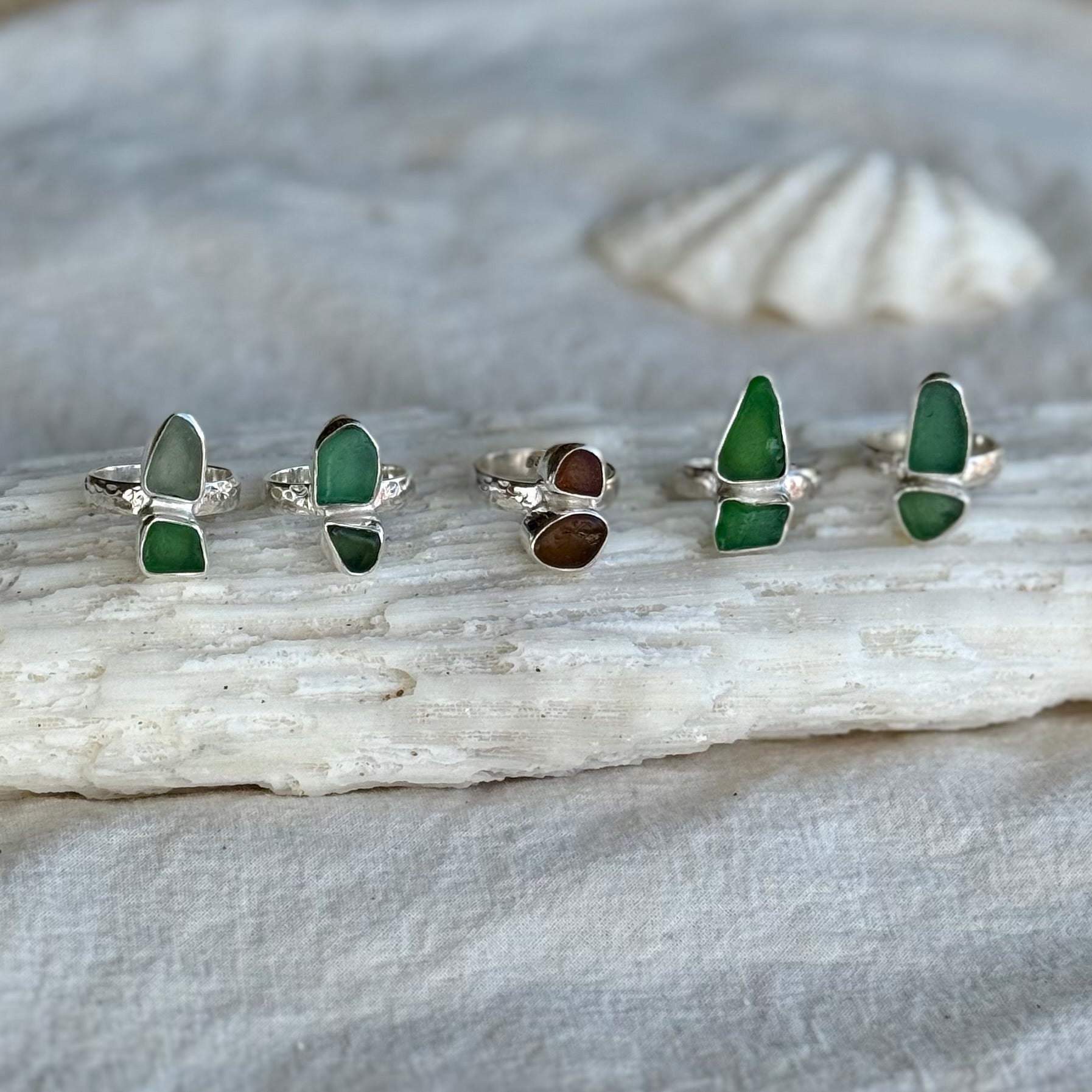 Sea Glass Rings